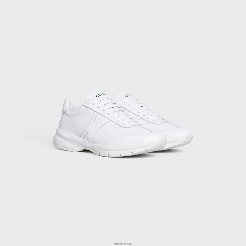 CELINE žene runner cr-01 niske tenisice na vezanje od teleće kože 3WED6915 obuća optički bijeli