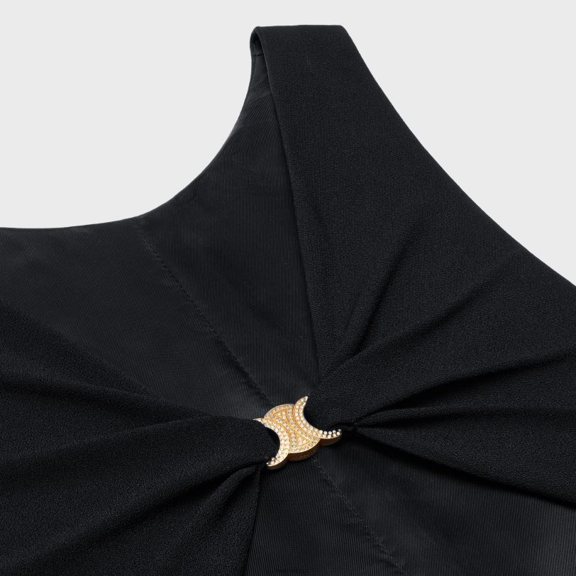 CELINE žene Triomphe haljina otvorenih leđa od satenskog krepa na leđima 3WED6804 odjeća crno