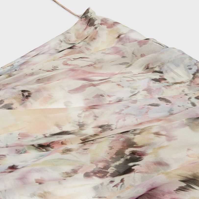 CELINE žene haljina za donje rublje od svilenog muslina 3WED6807 odjeća crni/pastelni