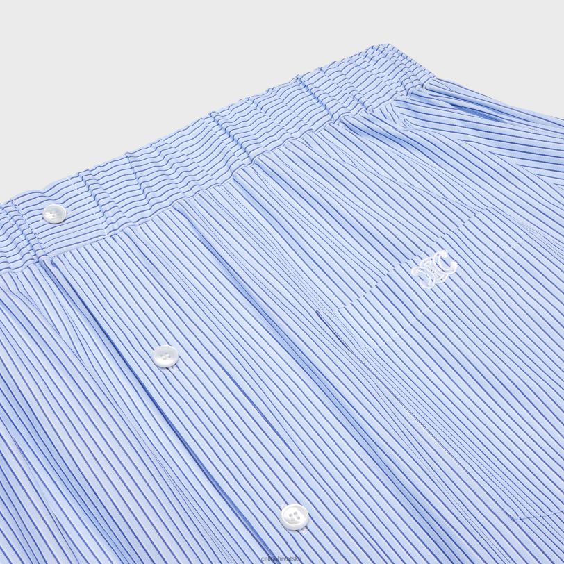 CELINE žene pamučna haljina s otvorenim ramenima 3WED6799 odjeća crna/plava