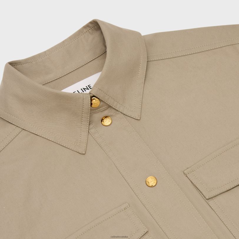 CELINE žene saharienne haljina od laganog gabardina 3WED6793 odjeća bež
