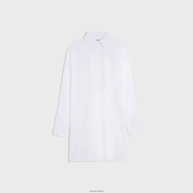 CELINE žene slikarska košulja od pamučnog batista 3WED6798 odjeća bijela