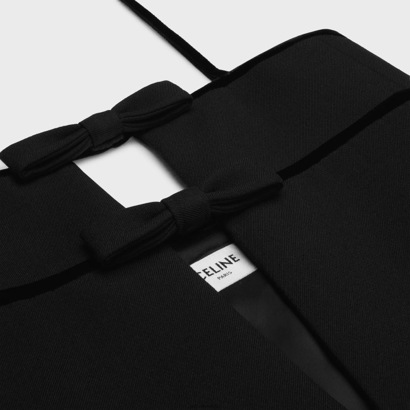 CELINE žene trapez mini haljina od duple vune 3WED6585 odjeća crno