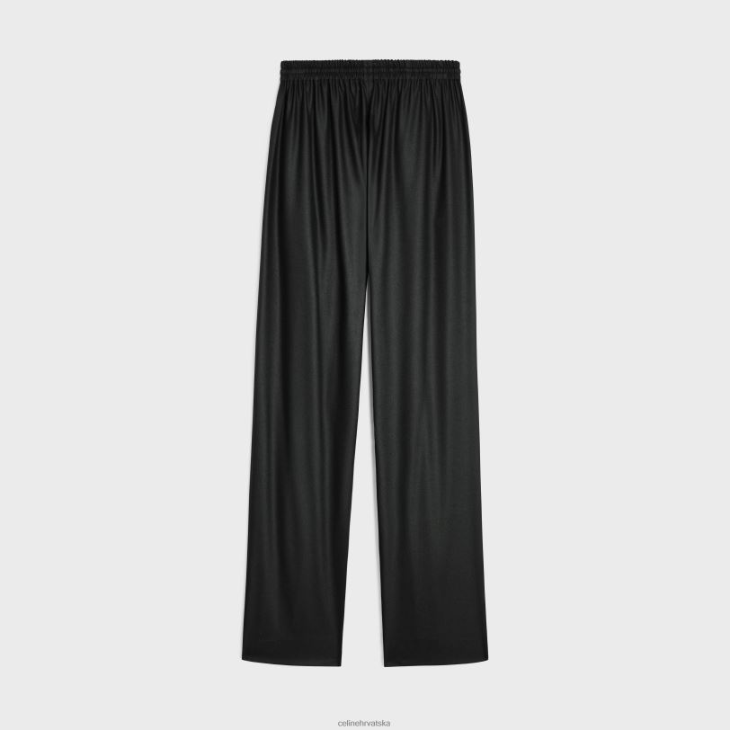 CELINE žene ravne hlače za trčanje od flanela od kašmira 3WED6679 odjeća antracit