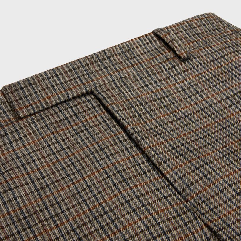 CELINE žene tommy hlače od karirane vune 3WED6648 odjeća bež/plava/cuivre