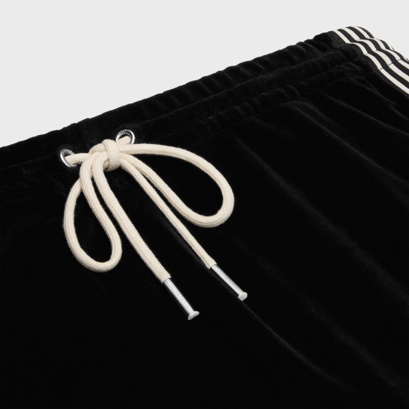 CELINE žene trenirka hlače od baršunastog žerseja 3WED6601 odjeća crno bijeli