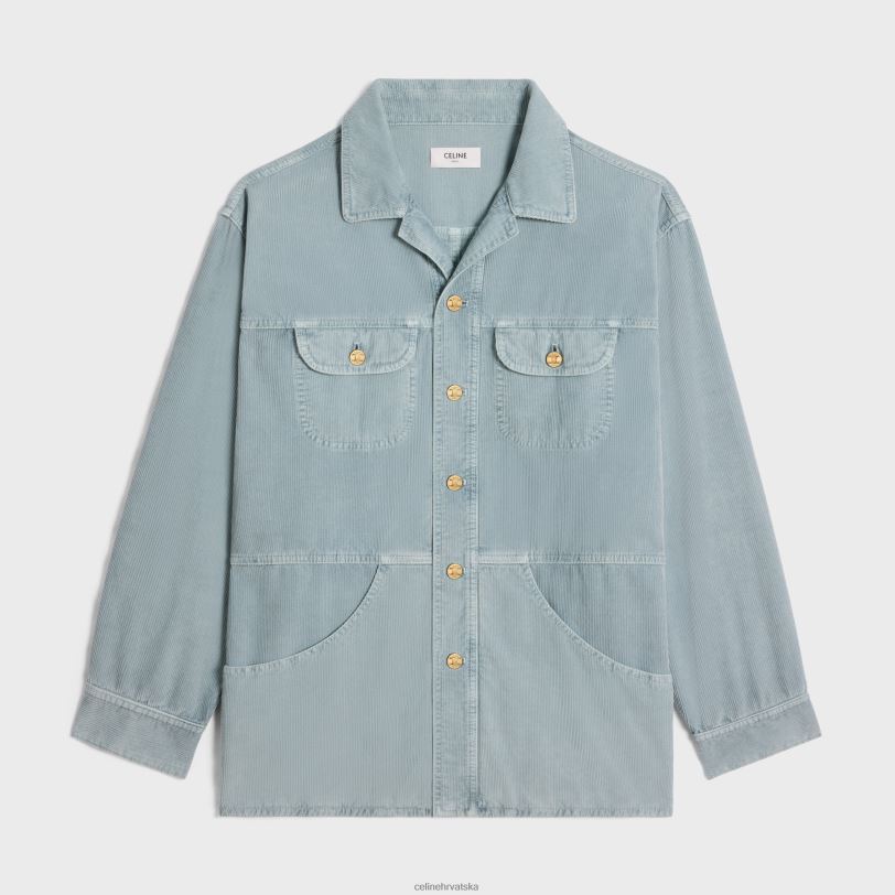 CELINE žene auto jakna od samta 3WED6567 odjeća ostarjeli samt ispiranje