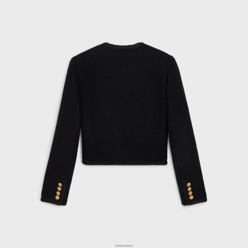 CELINE žene chasseur jakna od bukle tvida 3WED6689 odjeća crno