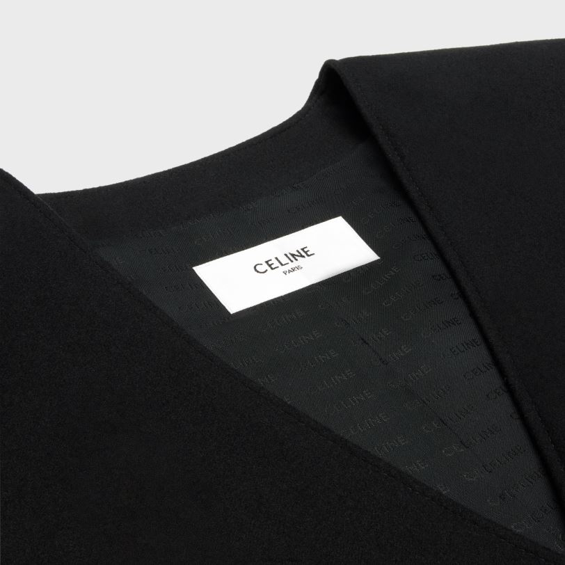 CELINE žene chasseur jakna od flanela od kašmira 3WED6629 odjeća crno