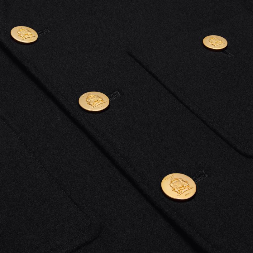 CELINE žene chasseur jakna od flanela od kašmira 3WED6629 odjeća crno