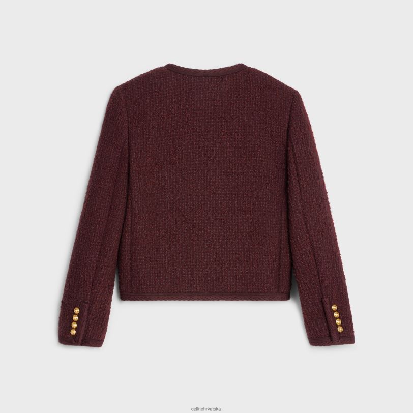 CELINE žene chelsea jakna od bucle tvida 3WED6690 odjeća bordo