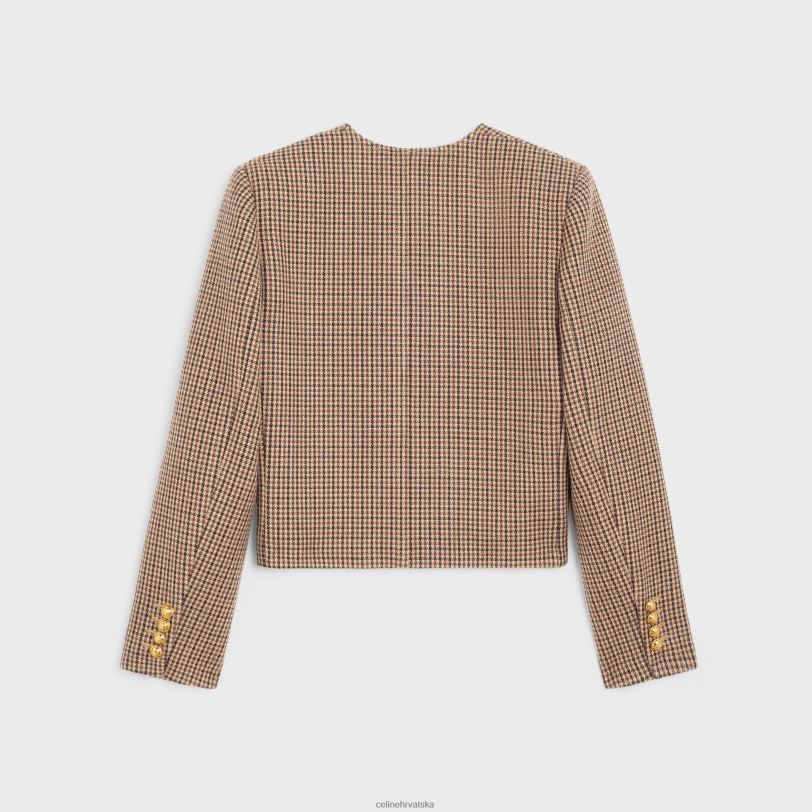 CELINE žene chelsea jakna od dvostruke vunene zube 3WED6692 odjeća bordo/bež/crna