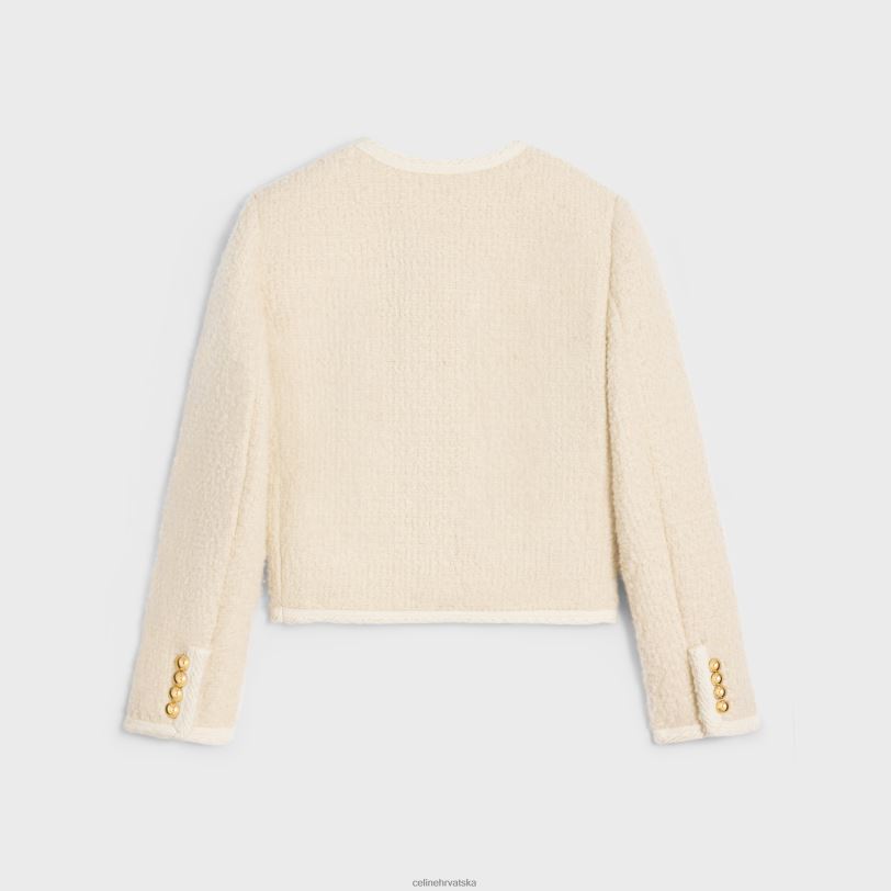 CELINE žene chelsea jakna od kašmira bouclette natte 3WED6555 odjeća slonovača