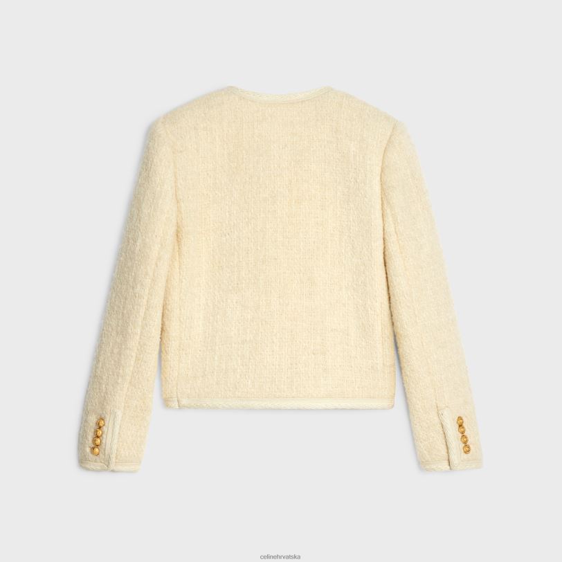 CELINE žene chelsea jakna od svijetlog tvida 3WED6691 odjeća vanilija