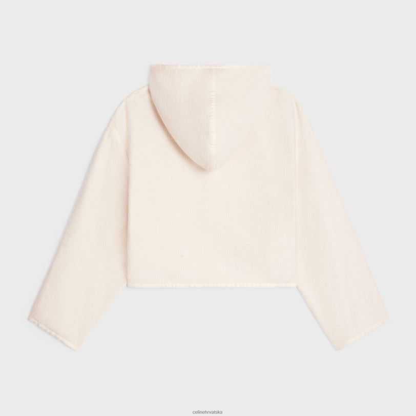 CELINE žene duffle kardigan od pamučnog tvida 3WED6696 odjeća ekru