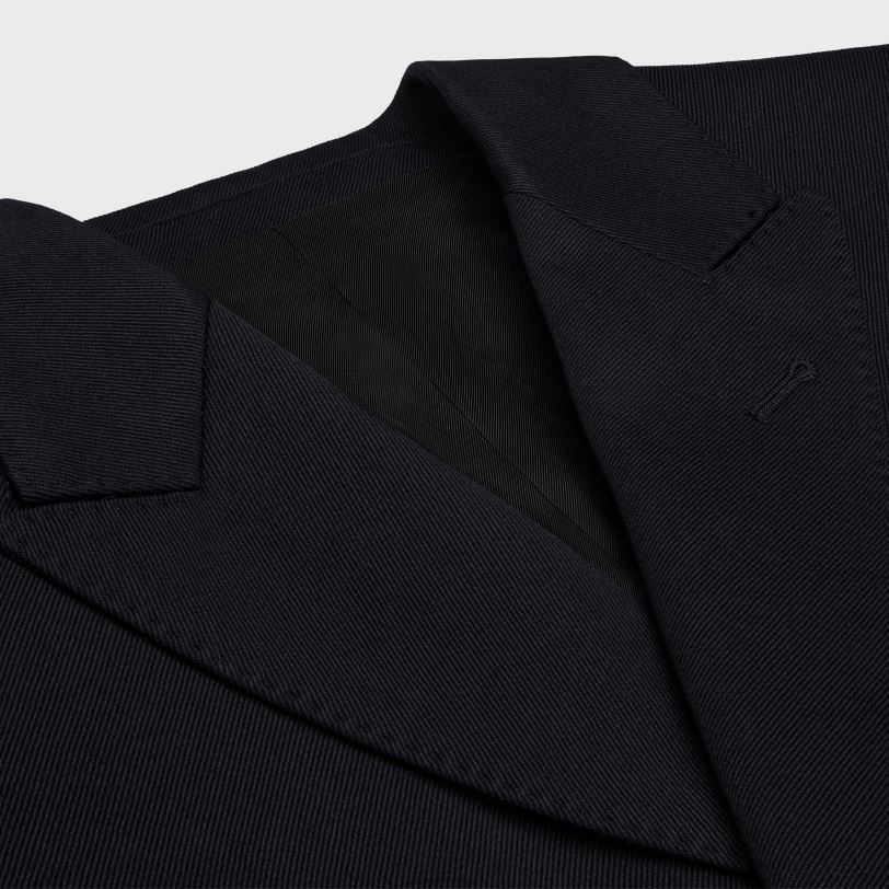 CELINE žene dugi blejzer od dijagonalne vune 3WED6707 odjeća mornarica