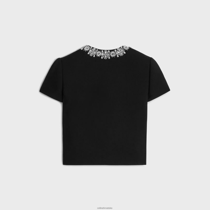 CELINE žene izvezena chelsea jakna od dijagonalne vune 3WED6551 odjeća crno