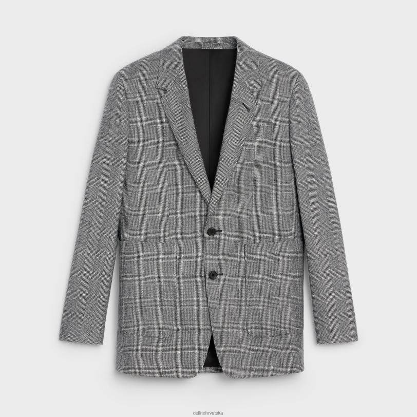 CELINE žene jakna za dječake od flanela 3WED6719 odjeća craie/noir