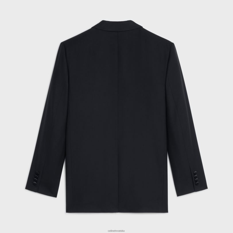 CELINE žene jude smoking jakna od vunenog gabardina 3WED6711 odjeća crno