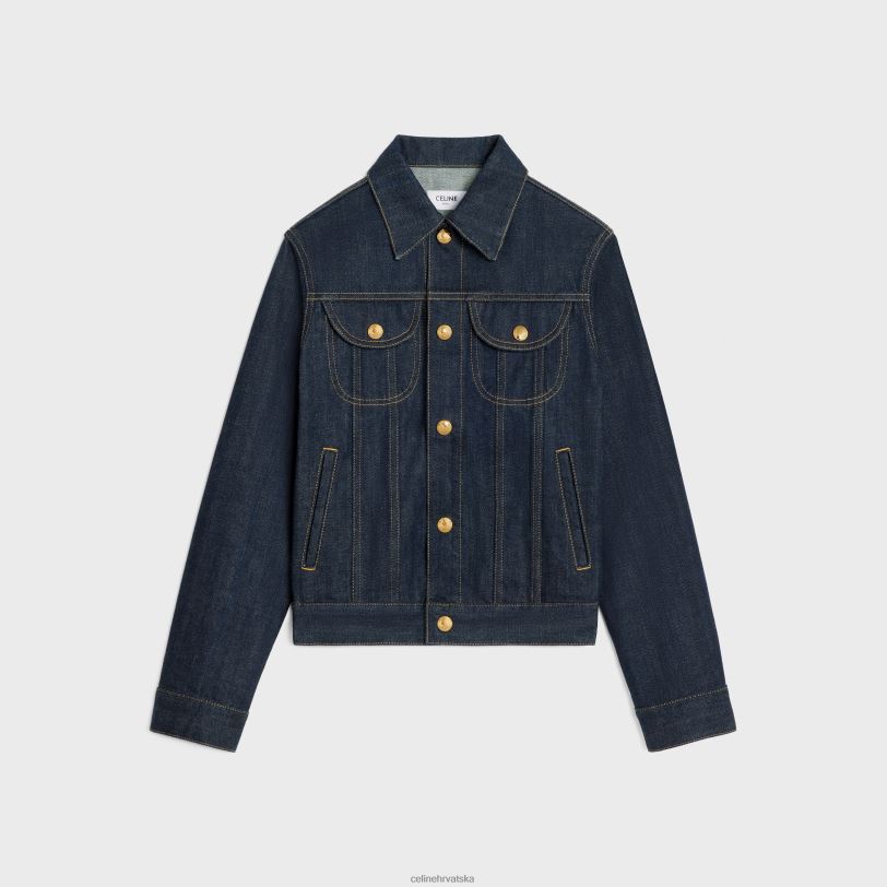 CELINE žene kamionska jakna od ispranog trapera 3WED6733 odjeća isprati