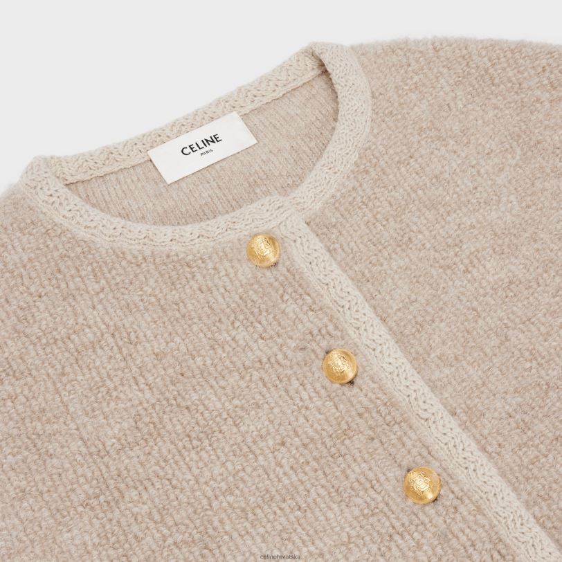 CELINE žene kardigan jakna od vune alpake 3WED6767 odjeća zobena kaša