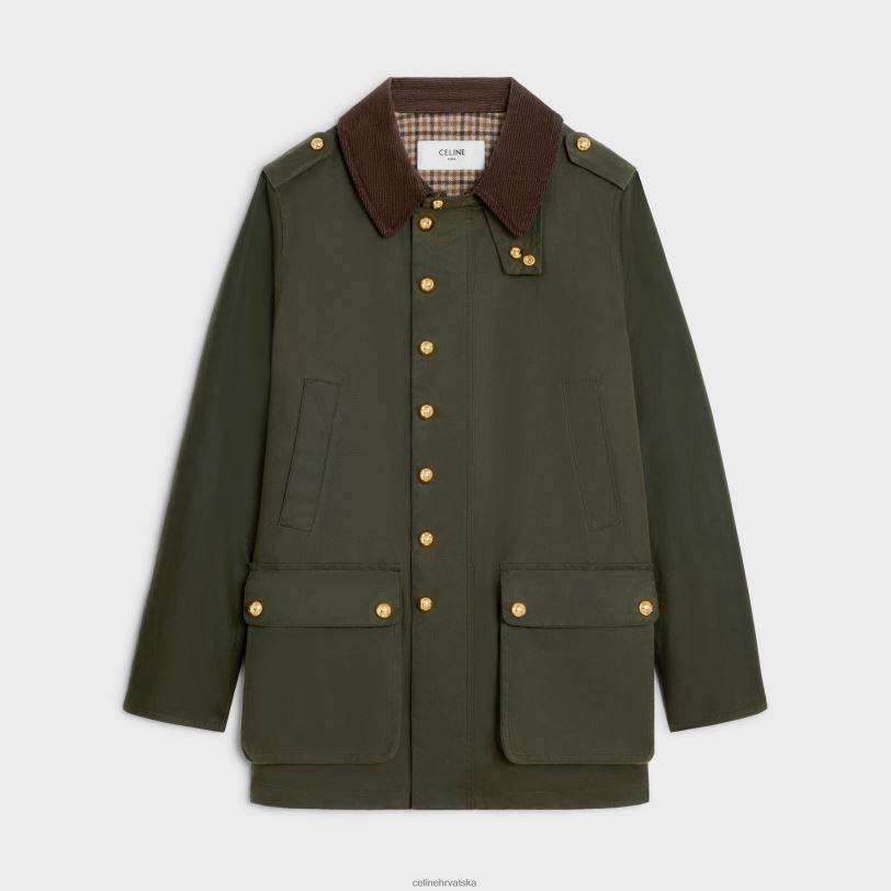 CELINE žene lovačka jakna od voštane tkanine 3WED6702 odjeća tamni kaki