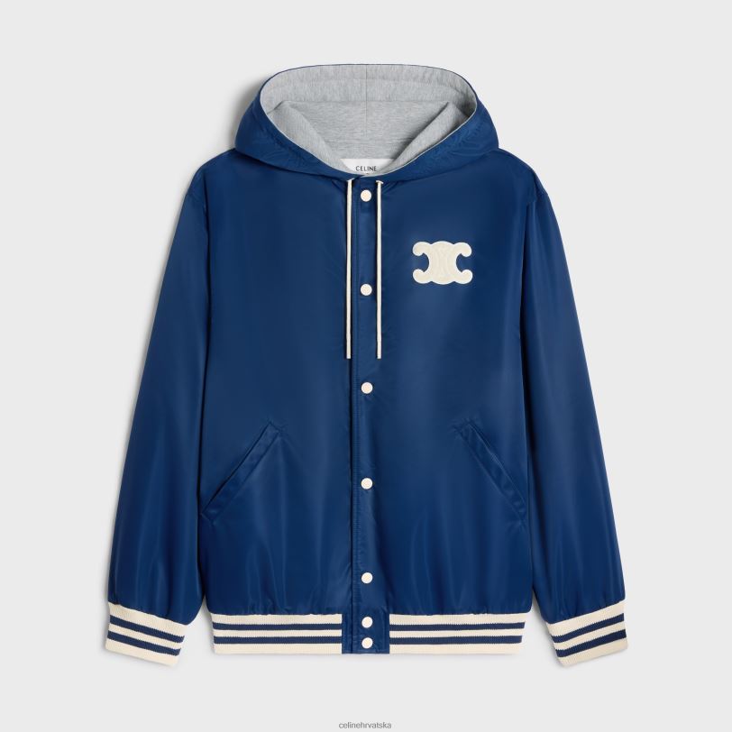 CELINE žene paris teddy jakna s kapuljačom od najlona 3WED6667 odjeća mornarica