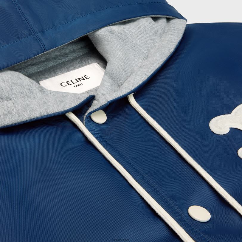 CELINE žene paris teddy jakna s kapuljačom od najlona 3WED6667 odjeća mornarica