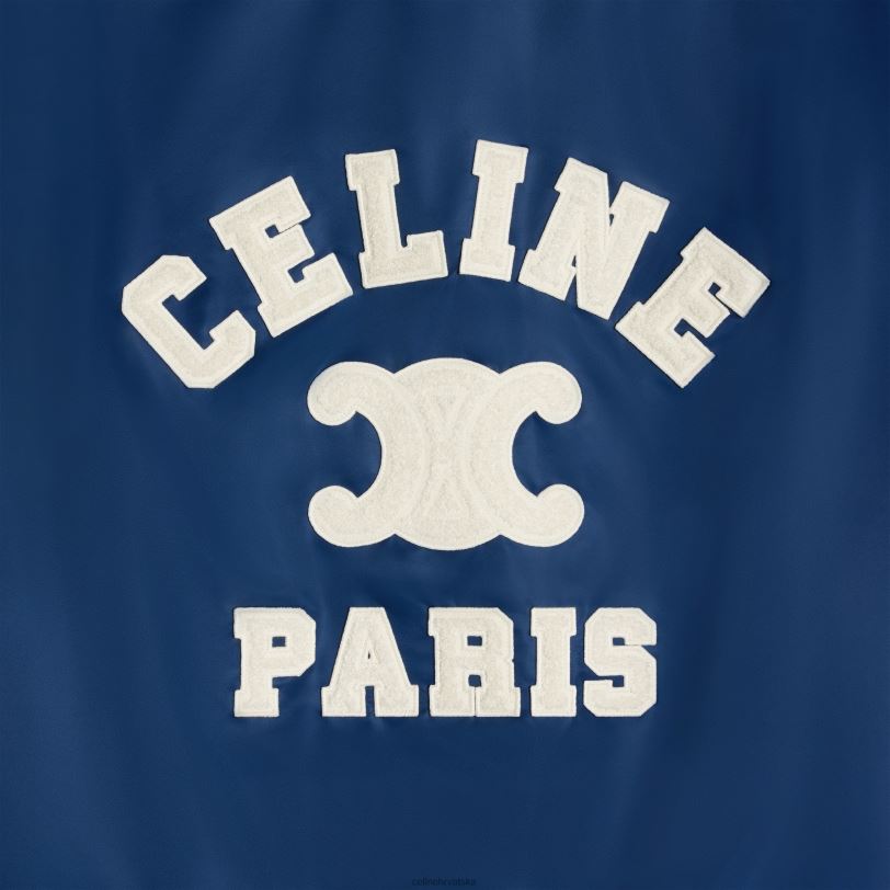 CELINE žene paris teddy jakna s kapuljačom od najlona 3WED6667 odjeća mornarica