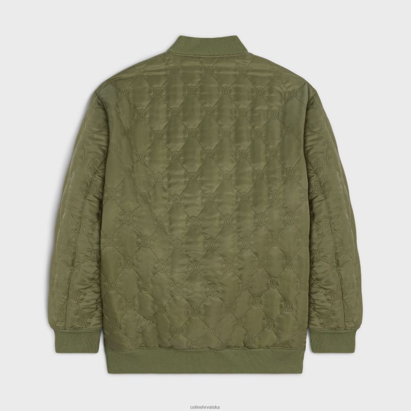 CELINE žene prevelika triomphe teddy jakna od najlonskog kepera 3WED6662 odjeća kaki