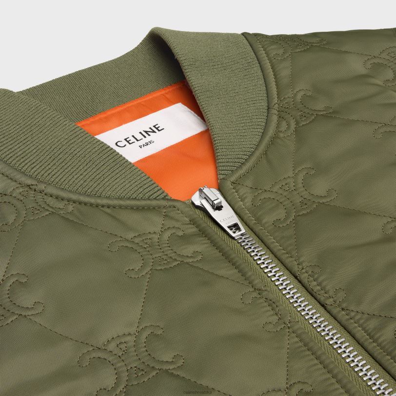 CELINE žene prevelika triomphe teddy jakna od najlonskog kepera 3WED6662 odjeća kaki