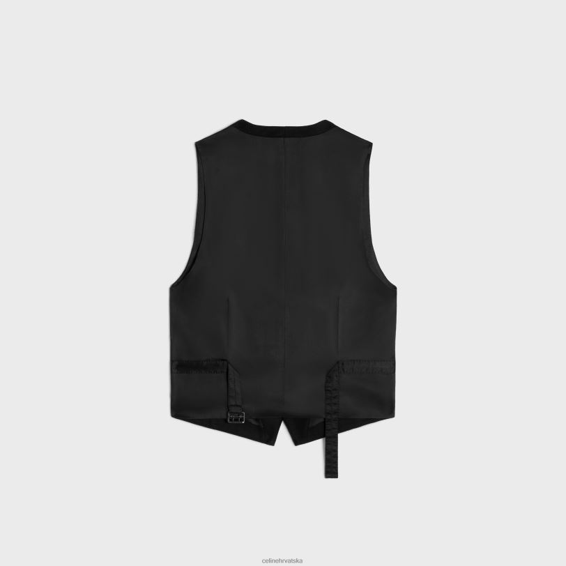 CELINE žene prsluk od flanela od kašmira 3WED6727 odjeća crno