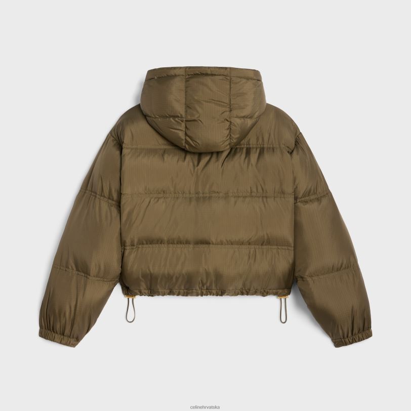 CELINE žene skraćena triomphe jakna od laganog najlona 3WED6705 odjeća kaki