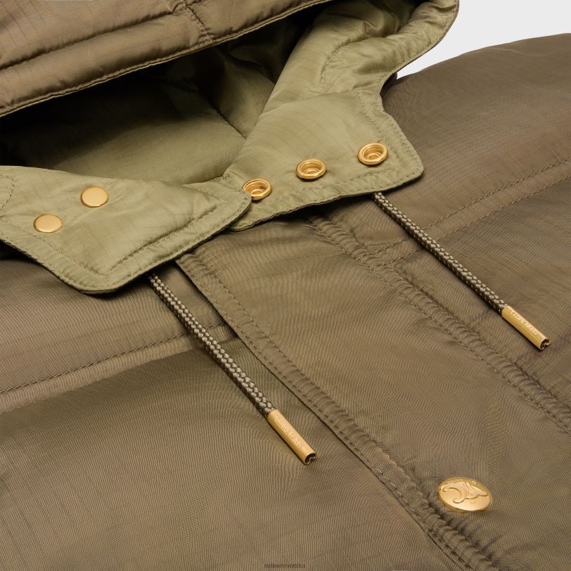 CELINE žene skraćena triomphe jakna od laganog najlona 3WED6705 odjeća kaki