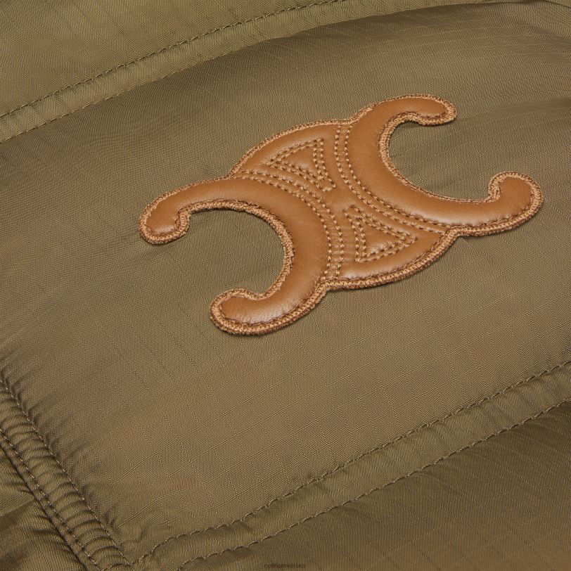 CELINE žene skraćena triomphe jakna od laganog najlona 3WED6705 odjeća kaki