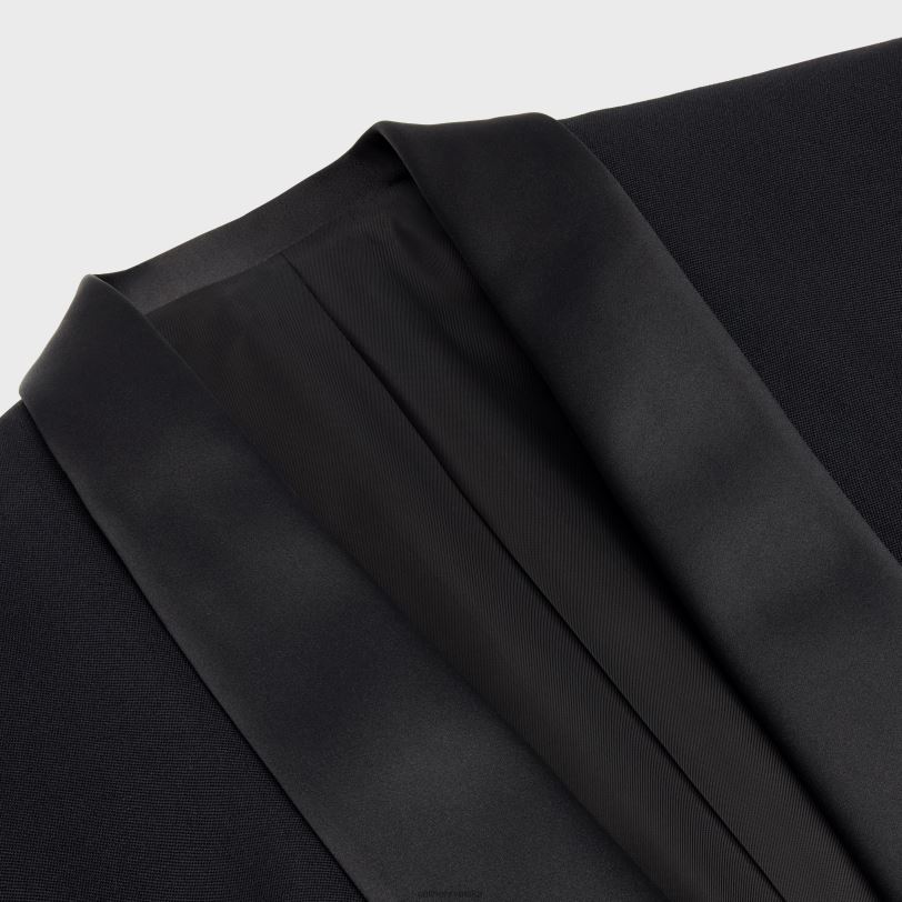 CELINE žene spencer smoking jakna u grain de poudre 3WED6725 odjeća crno