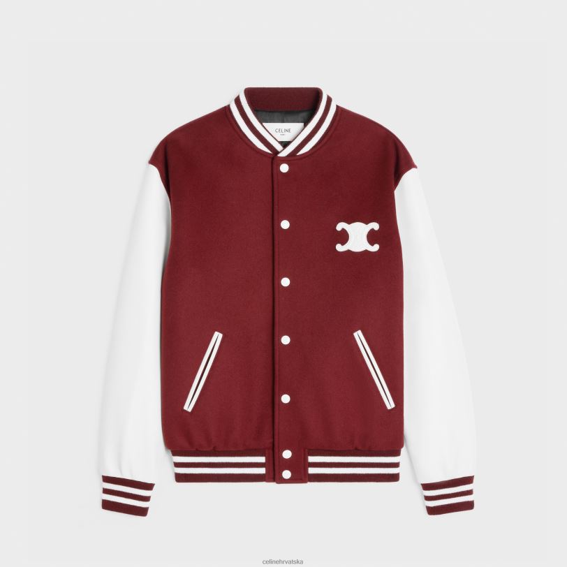 CELINE žene sveučilišna teddy jakna od dvostrukog kašmira 3WED6729 odjeća vigne