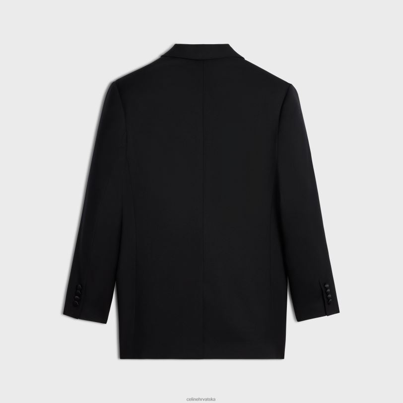 CELINE žene tommy smoking jakna od vunenog gabardina 3WED6571 odjeća ultra crna