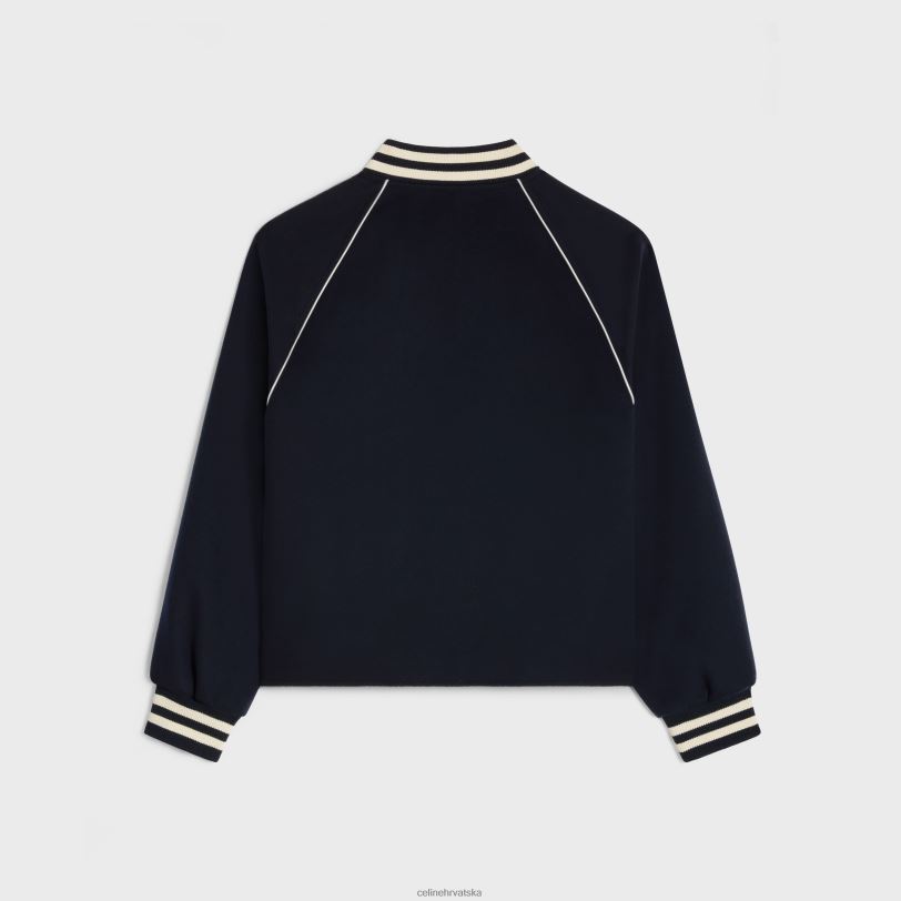 CELINE žene triomphe teddy jakna od vunene tkanine 3WED6665 odjeća mornarica