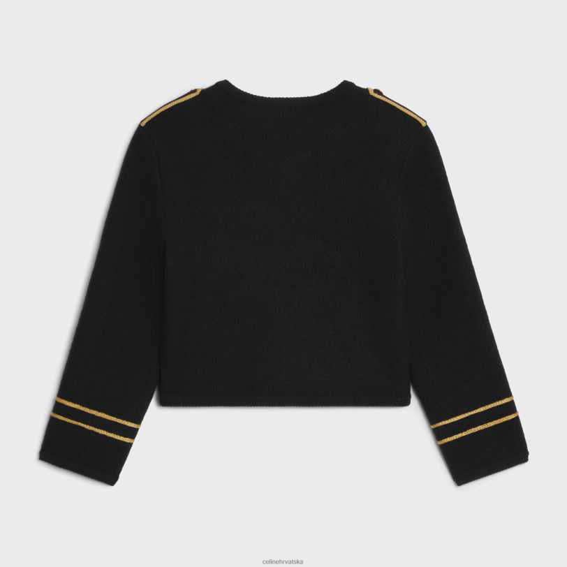 CELINE žene vojnički kardigan jakna od vune 3WED6618 odjeća crno