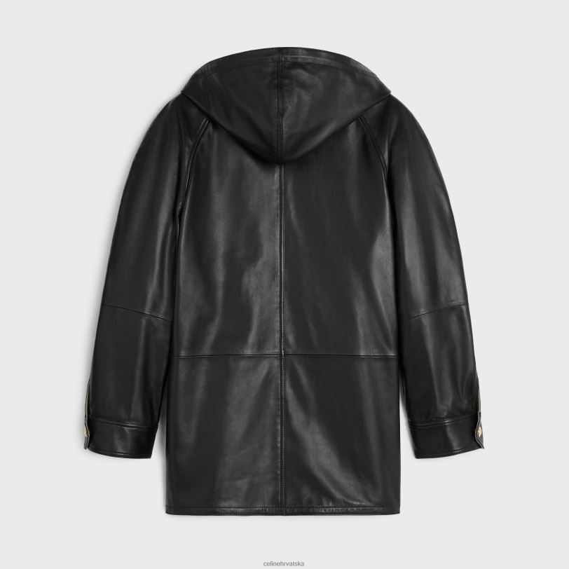 CELINE žene prevelika parka od dugačke janjeće kože 3WED6623 odjeća crno/kaki