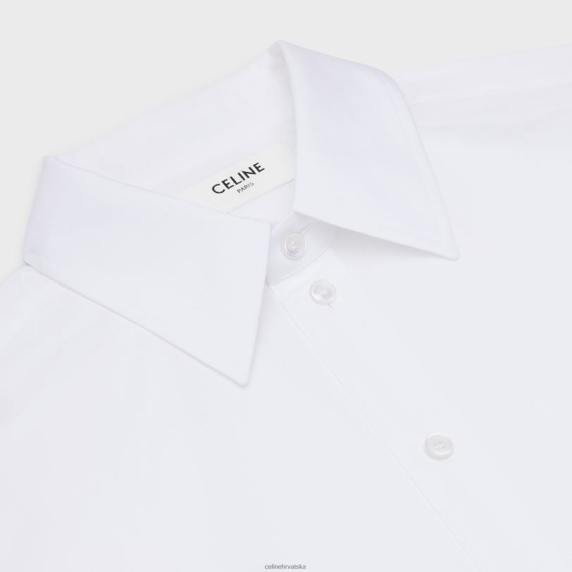 CELINE žene boyfriend košulja od pamučnog poplina 3WED6832 odjeća bijela