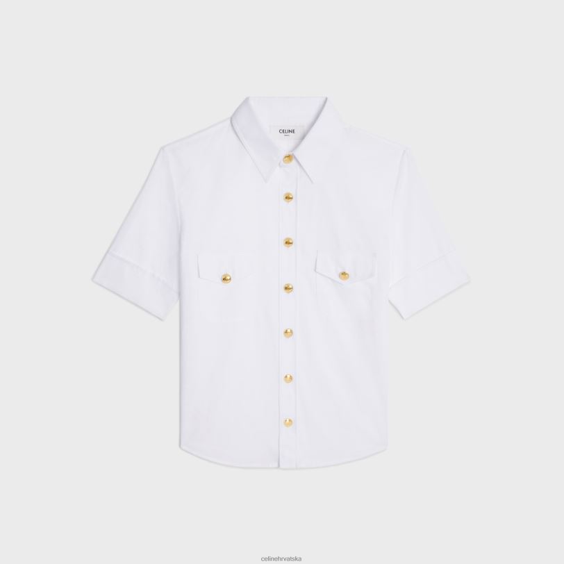 CELINE žene chelsea košulja od pamučnog batista 3WED6844 odjeća bijela