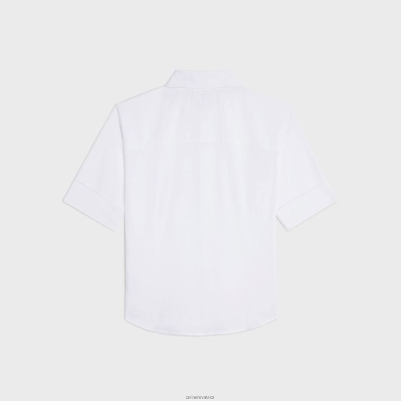 CELINE žene chelsea košulja od pamučnog batista 3WED6844 odjeća bijela