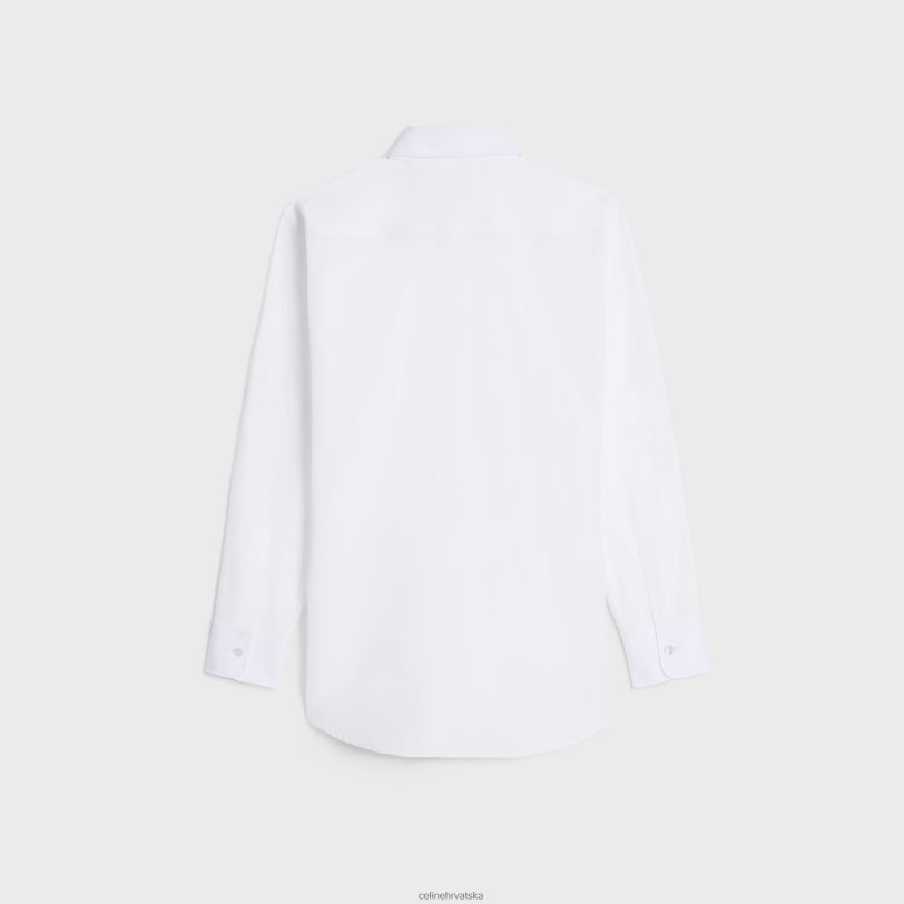 CELINE žene košulja za dječake od pamučnog popelina 3WED6577 odjeća bijela