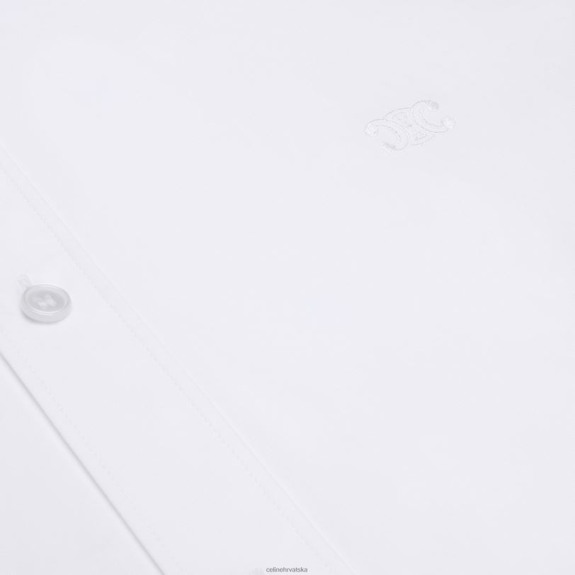CELINE žene košulja za dječake od pamučnog popelina 3WED6577 odjeća bijela