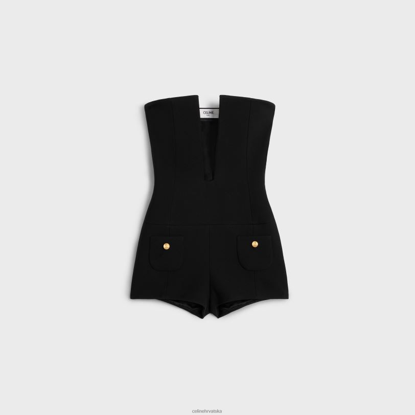 CELINE žene kratki kombinezon od duple vune 3WED6656 odjeća crno