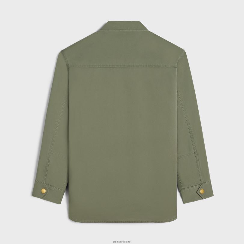 CELINE žene majica od tehničkog pamuka 3WED6633 odjeća kaki