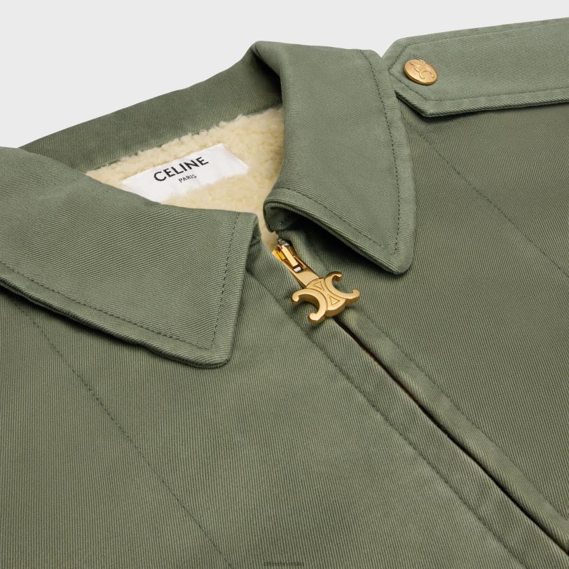 CELINE žene majica od tehničkog pamuka 3WED6633 odjeća kaki