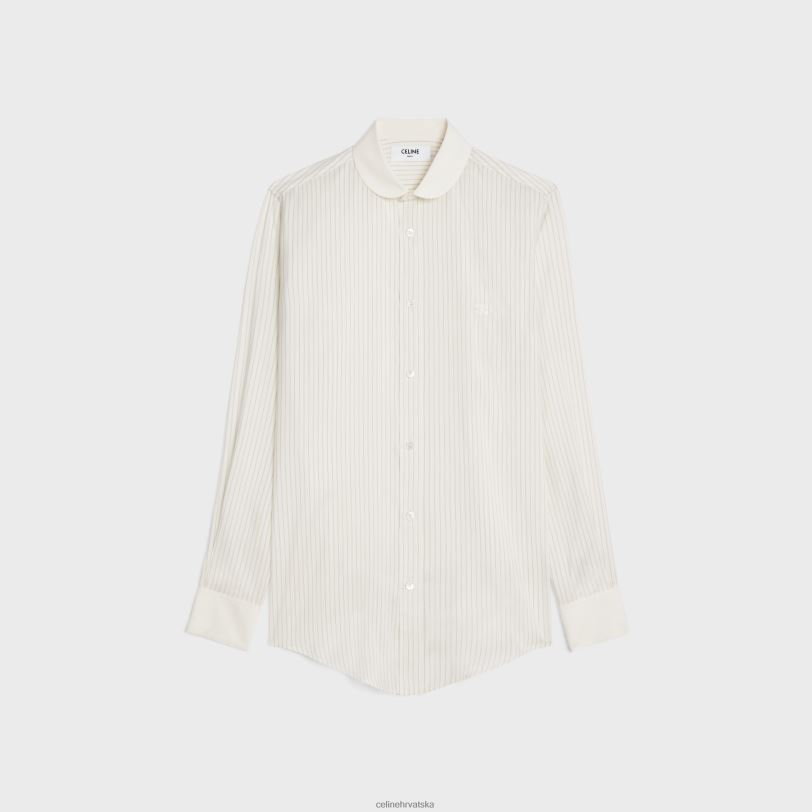CELINE žene romy košulja u prugastoj svili 3WED6839 odjeća craie/gris clair